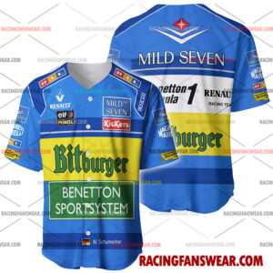 Formula One store - Loyal fans of Michael Schumacher's Men's Baseball Jersey,Women's Baseball Jersey,Kid's Baseball Jersey,Men's Hockey Jerseys,WoMen's Hockey Jerseys,Youth's Hockey Jerseys:vintage formula one racing suit,uniform,apparel,shirts,merch,merchandise,jersey,hoodie,jackets,shorts,sweatshirt,outfits,clothes